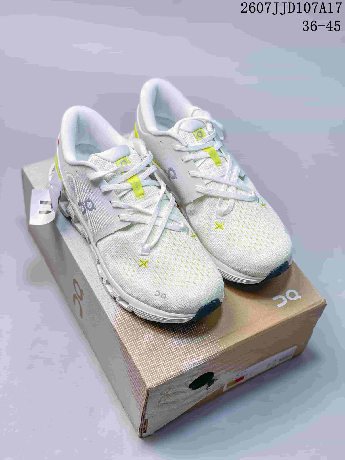 On Running Cloud X 4 AD Sneakers in White Lime 2607JJD107A17 - product image from the listing.