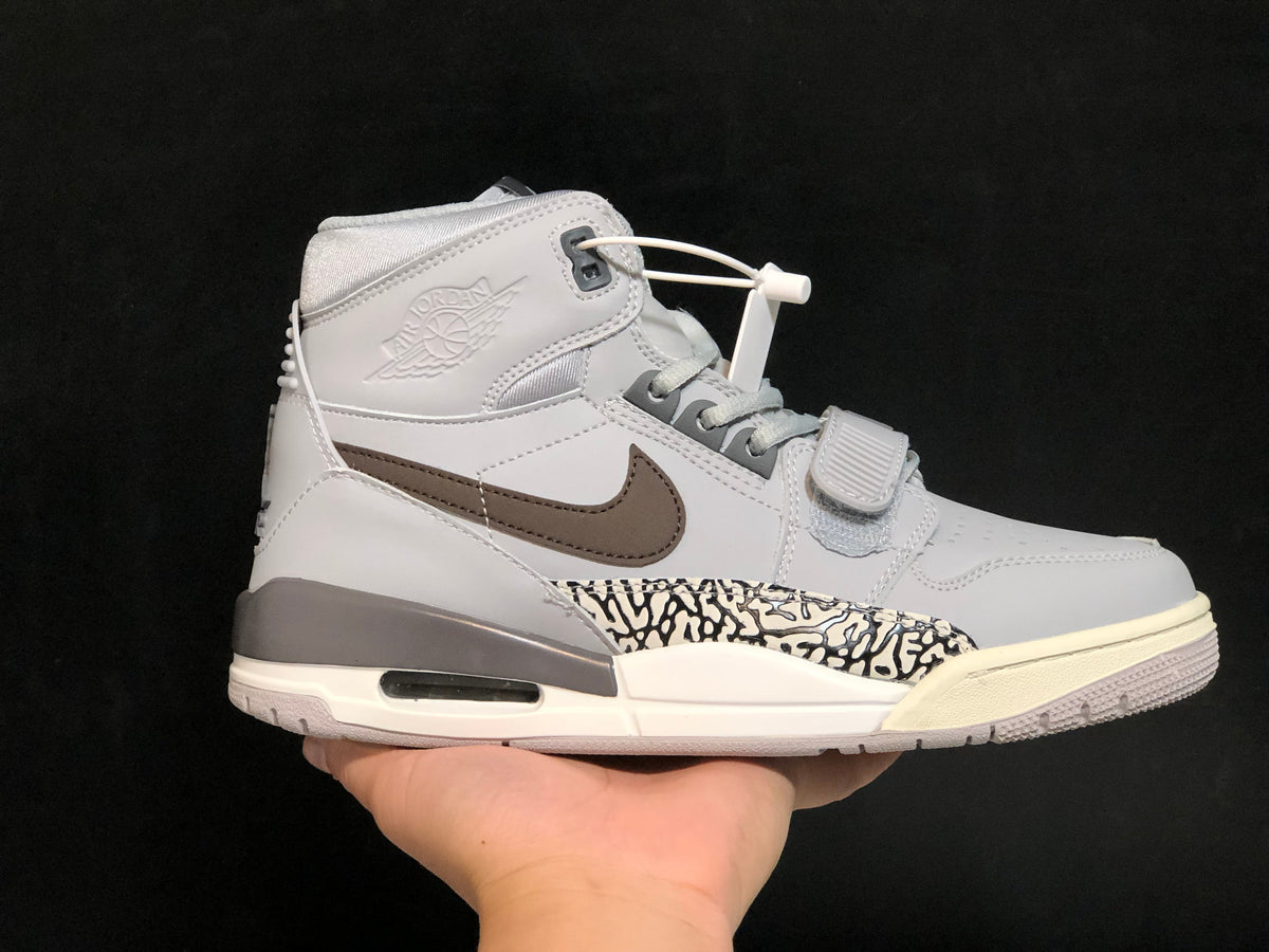 Men's Air Jordan Legacy 312 Grey Cement Basketball Shoes AV3922-002 - product image from the listing.