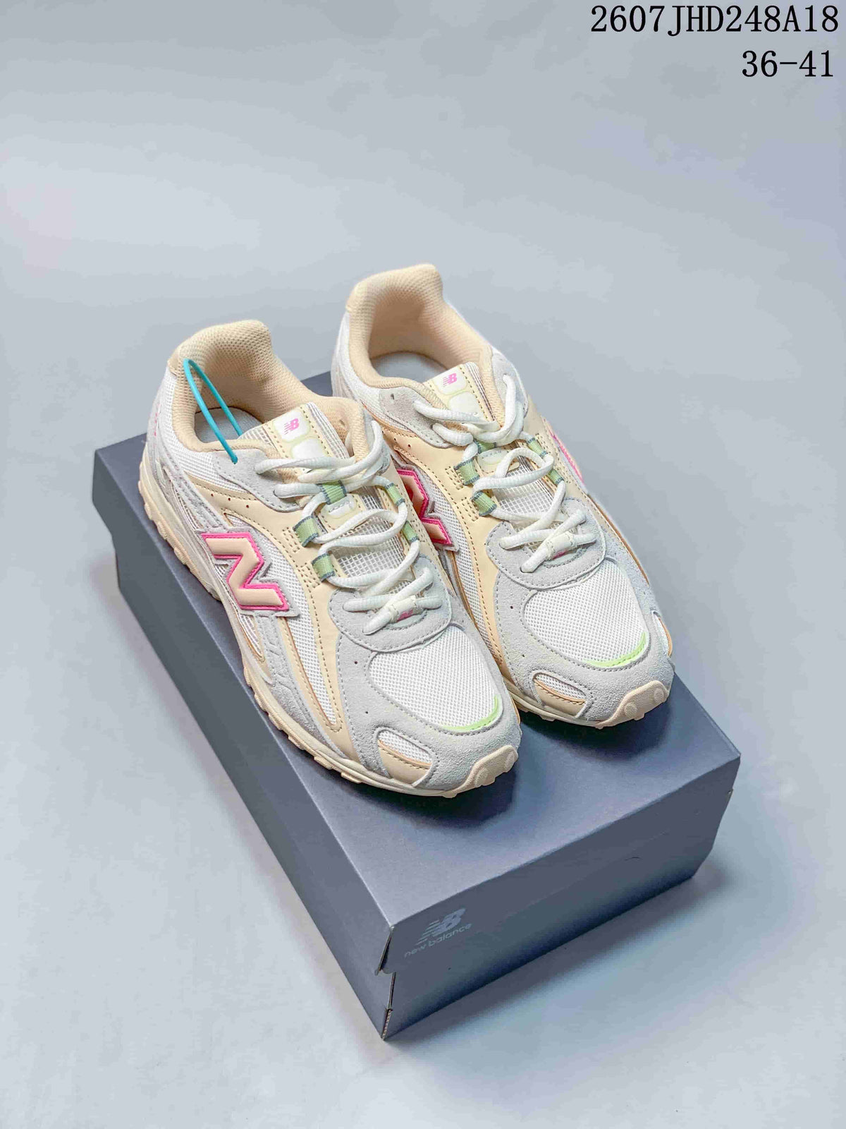 Cream and Gray New Balance 204L Low-Top Sneakers - product image from the listing.