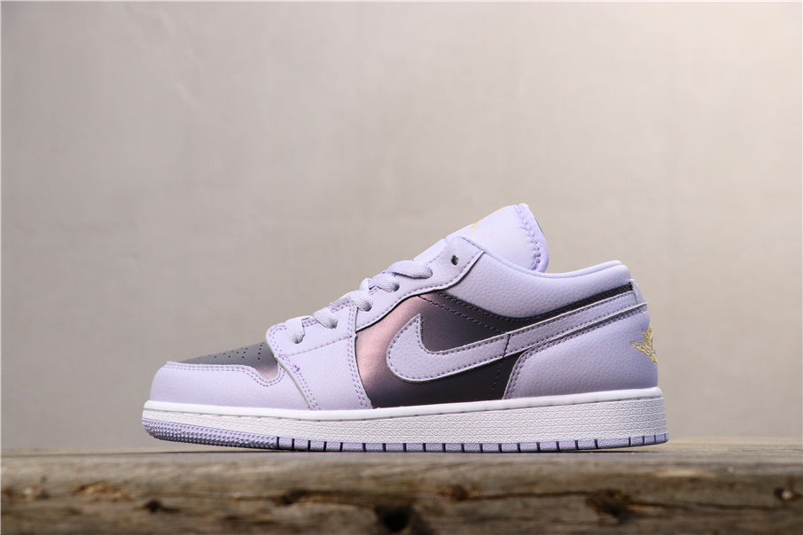 Air Jordan 1 Low GS Oxygen Sneakers in Purple 554723-505 - product image from the listing.