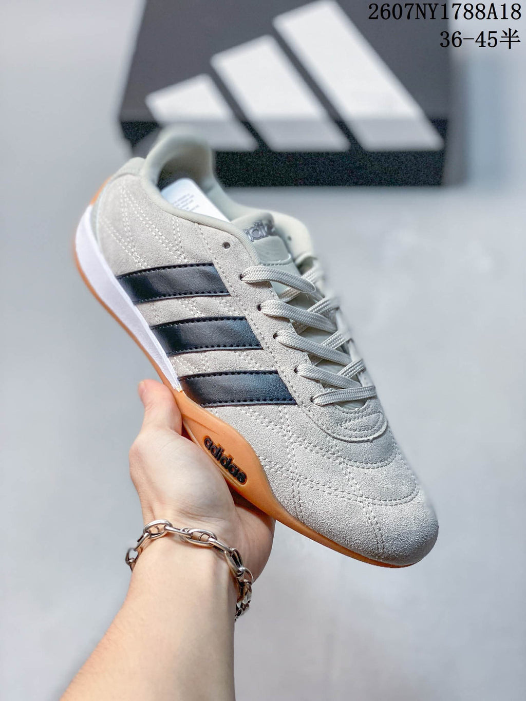 adidas Adipista Trainers in White Navy Gum EG8662 - product image from the listing.