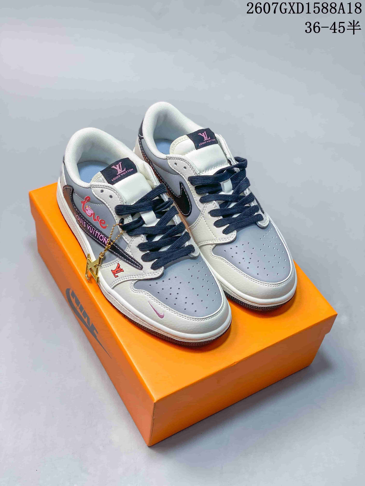 Nike Air Jordan 1 Low OG SP Sneakers Military in Blue and Brown - product image from the listing.