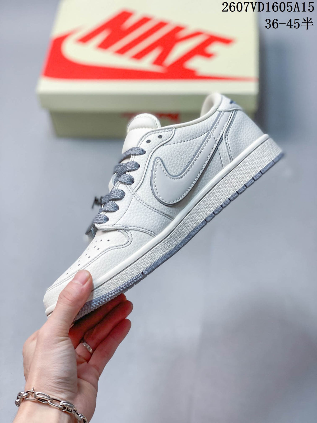 Nike SB Dunk Low LV-Print Sneakers in White Gray - product image from the listing.