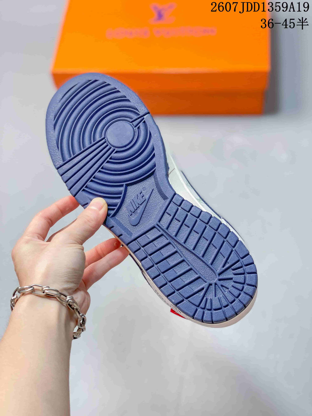 Air Jordan 1 Low Sneakers White and Navy - product image from the listing.