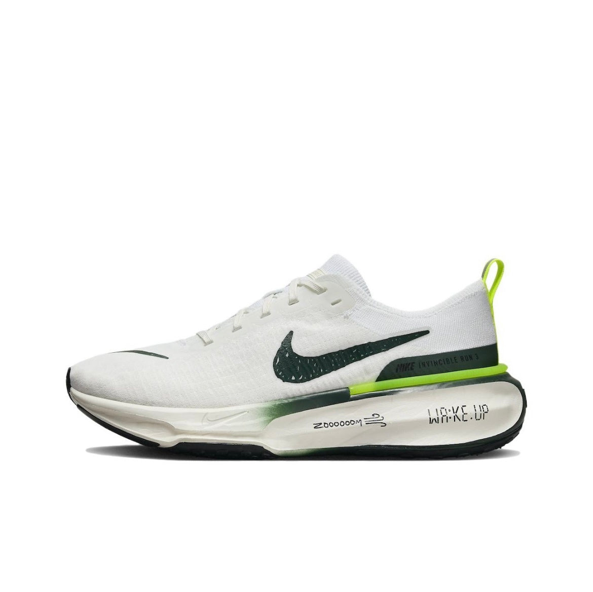 Nike ZoomX Invincible Run 3 Running Shoes in White Green FZ4018-100 - product image from the listing.