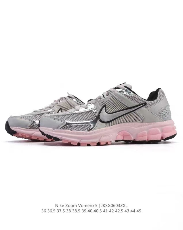 Nike Zoom Vomero 5 Sneakers in Silver Pink JKS0603ZXL - product image from the listing.