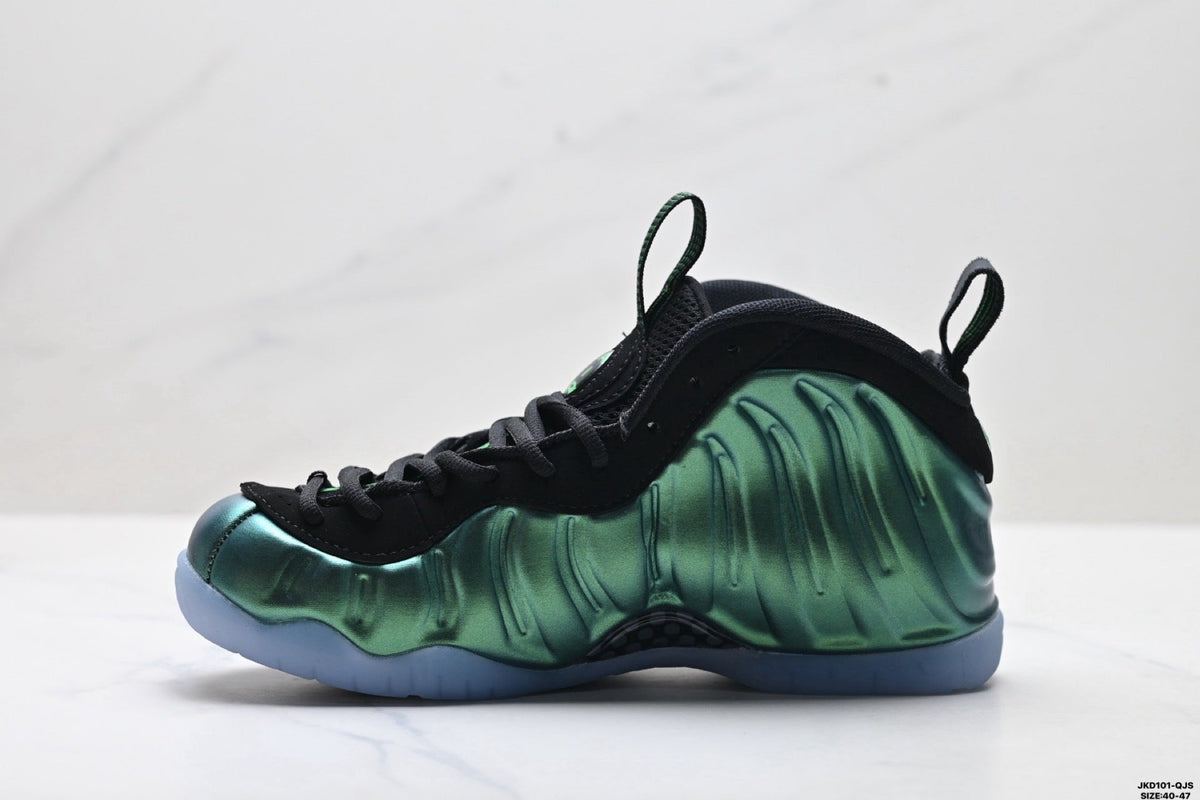 Nike Air Foamposite One Huarache Sneakers in Black Green - product image from the listing.