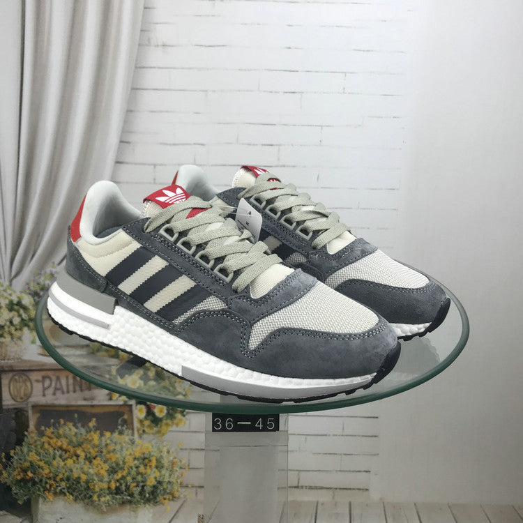 adidas ZX 500 RM Retro Running Sneakers, in Grey and White - product image from the listing.