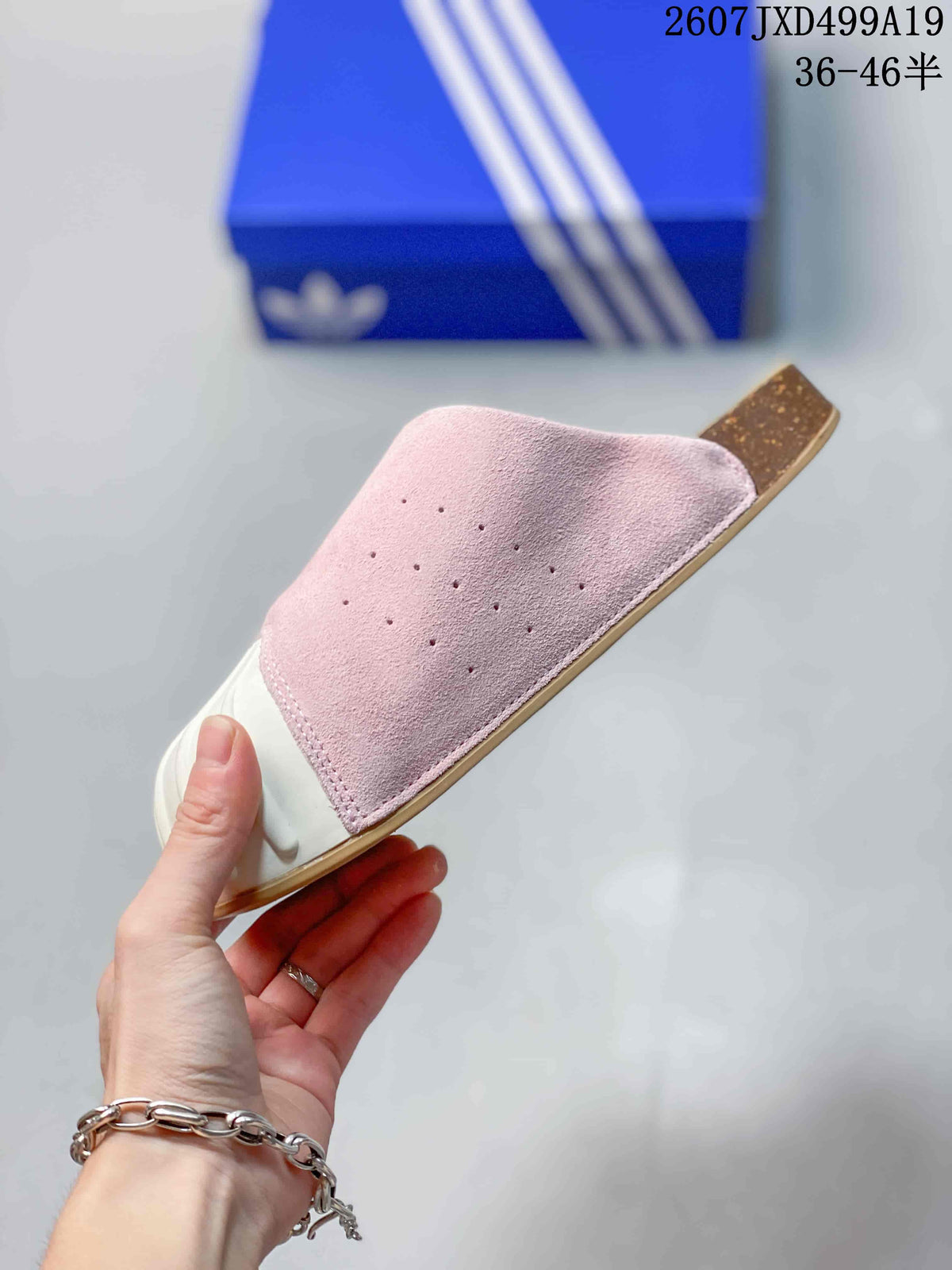 adidas Adimule Pink Closed-Toe Mule Trainers - product image from the listing.