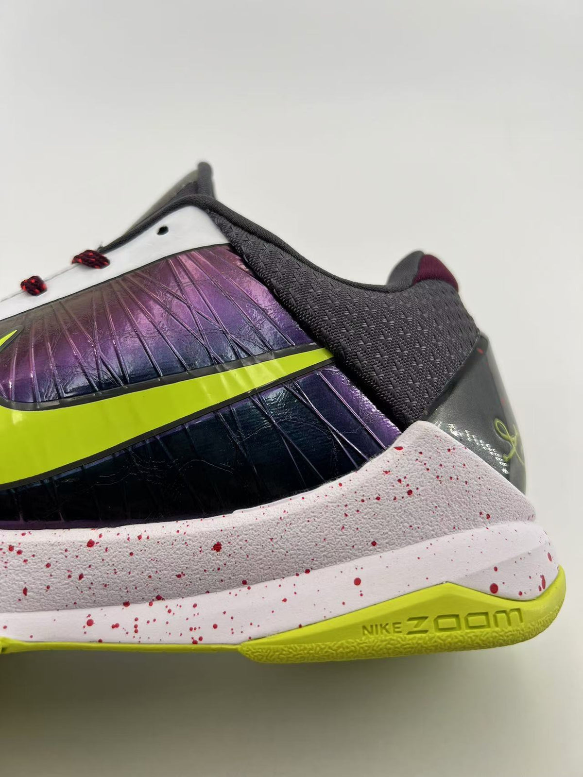Nike Kobe 5 Protro Basketball Shoes in White Purple Volt CD4991-100 - product image from the listing.
