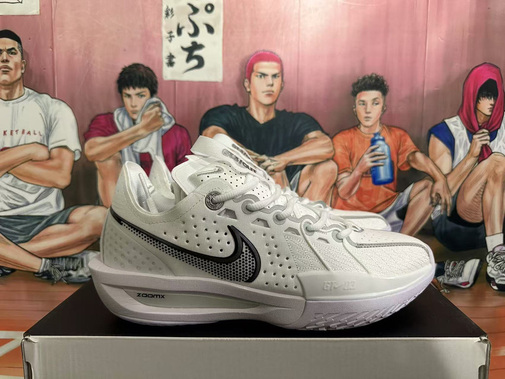 White and Silver Nike GT Cut 3 Basketball Shoes - product image from the listing.