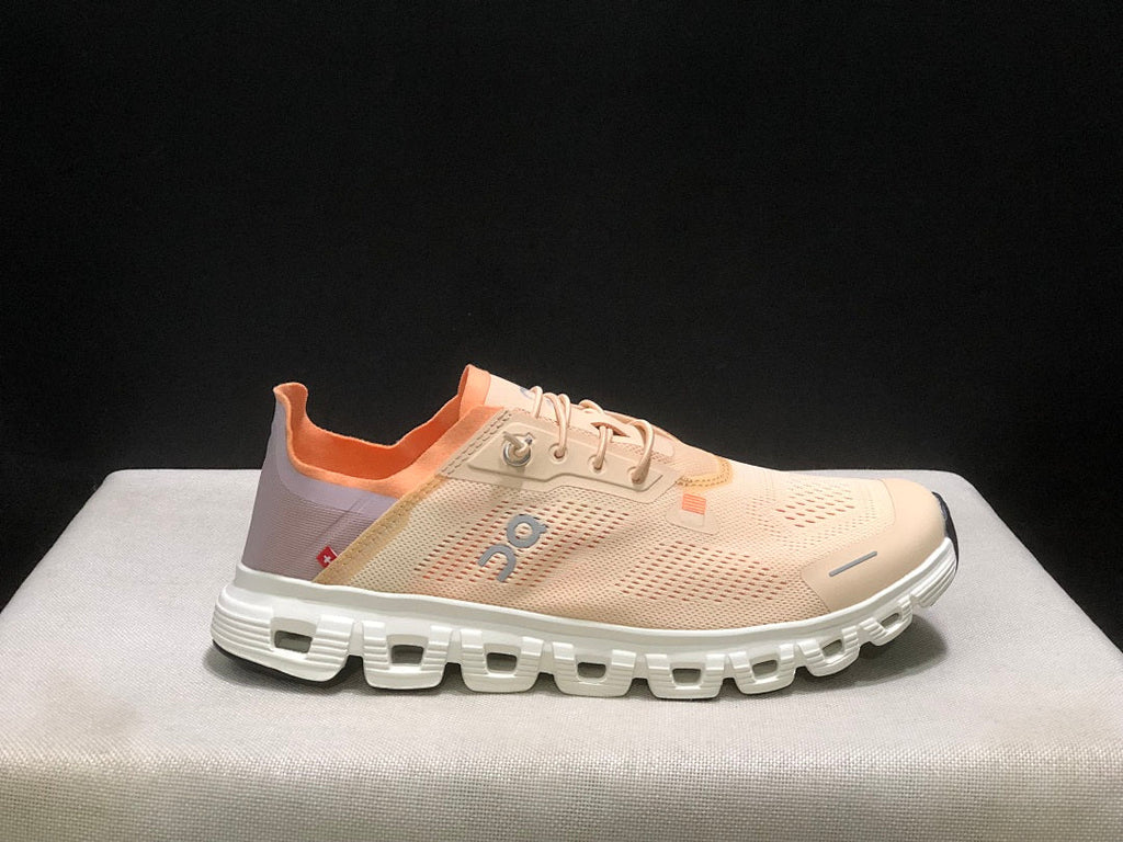On Cloud 6 Coast Sneakers, in Cream and Orange - product image from the listing.