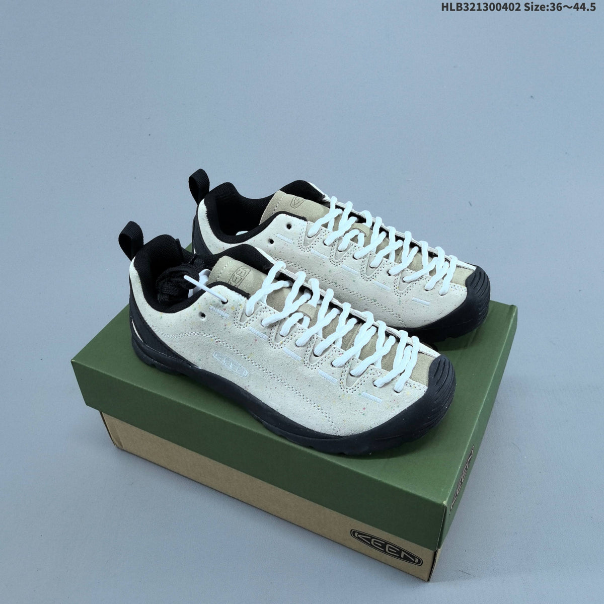 KEEN Jasper Low-Cut Outdoor Sneakers, Cream and Black, 1022266 - product image from the listing.
