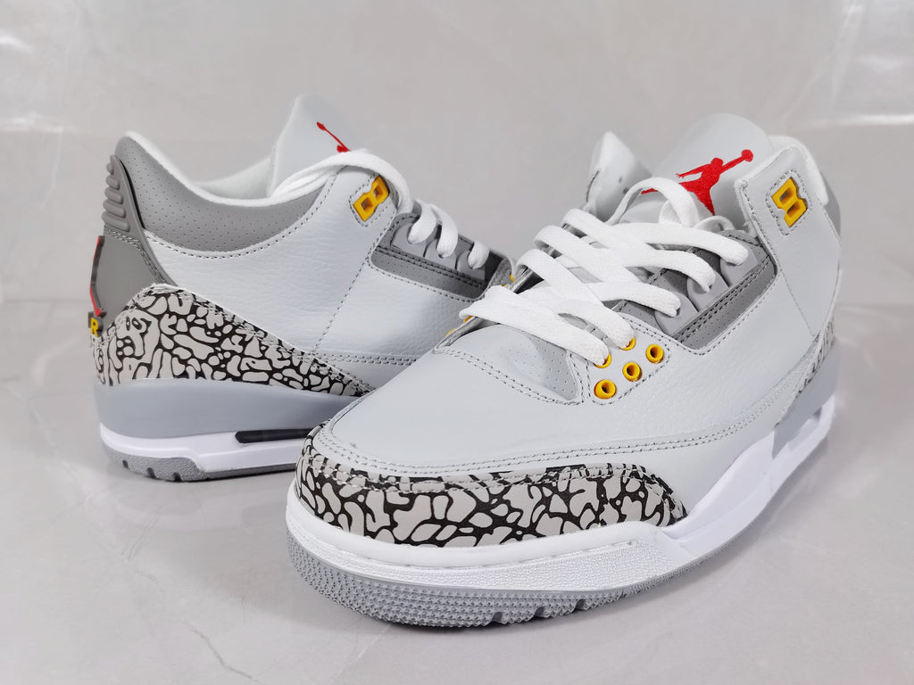 Air Jordan 3 Retro White Grey Orange Sneakers - product image from the listing.