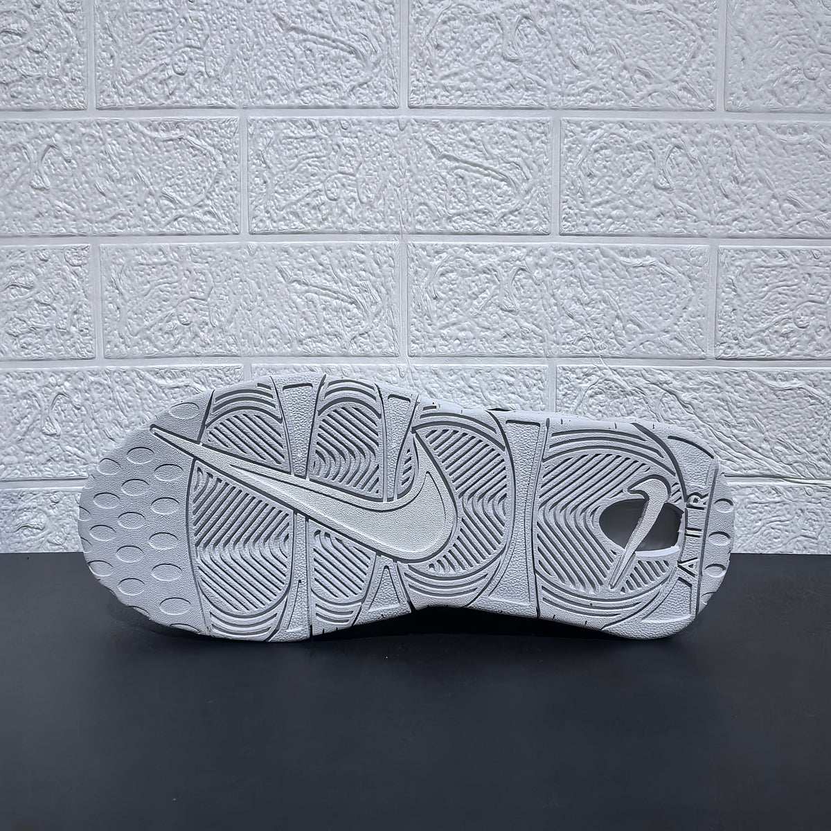 Nike Air More Uptempo Cartoon Bear Sneakers, in White Blue Red - product image from the listing.