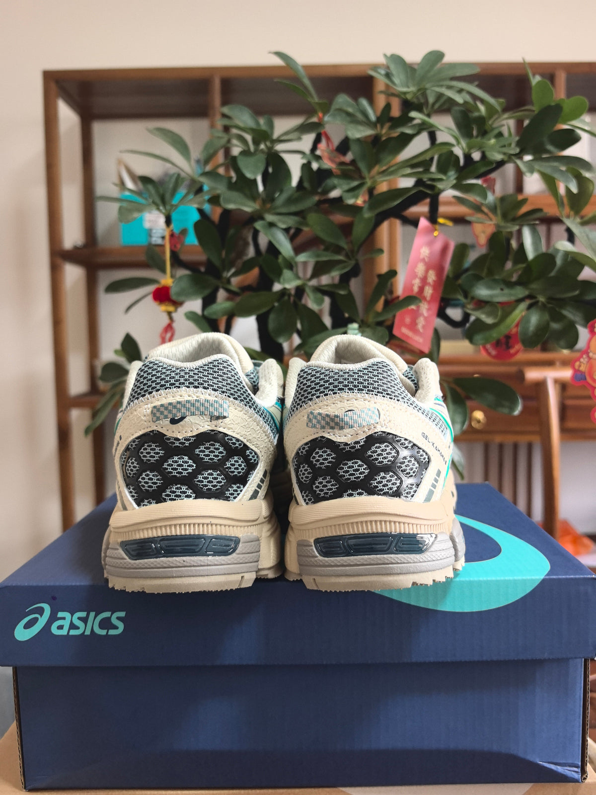 ASICS K4 Sneakers in Gray, in Cream and Teal - product image from the listing.