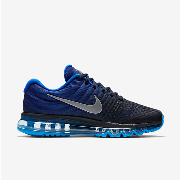 Nike Air Max 2017 Running Shoes in Blue 849559-400 - product image from the listing.