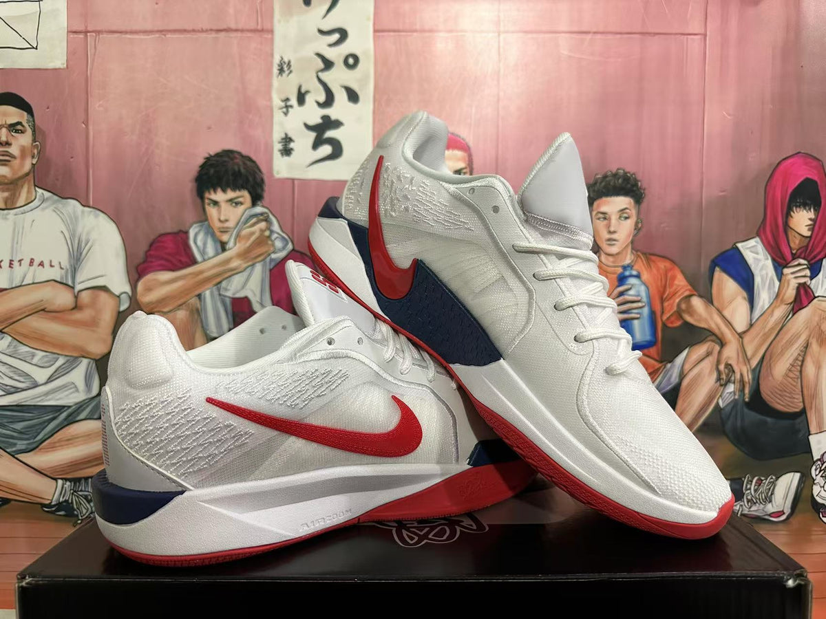 Nike Basketball Shoe in White Red - product image from the listing.