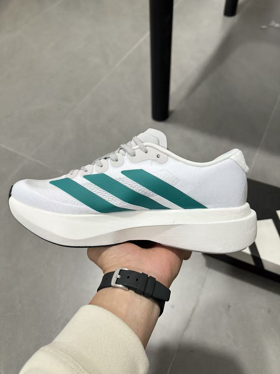 adidas Lightstrike Pro Running Shoes in White and Teal JR4451 - product image from the listing.