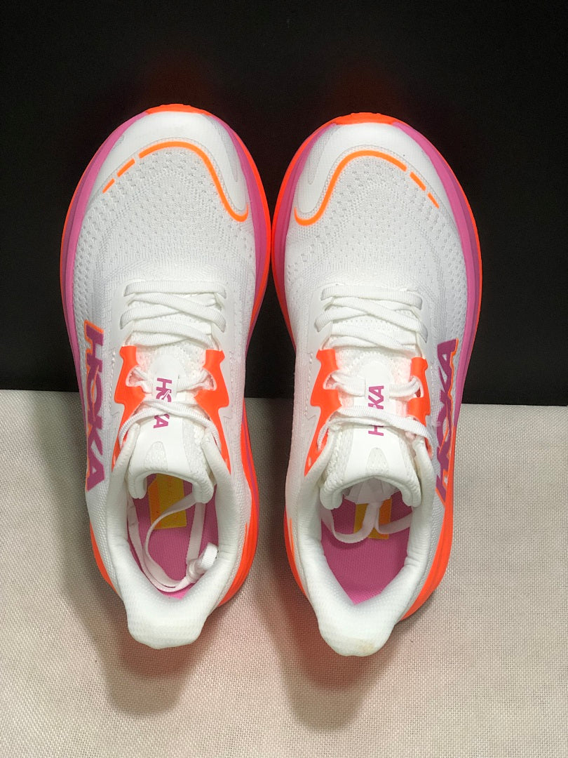 White, Orange & Pink - HOKA Skyward X Running Shoes - product image from the listing.