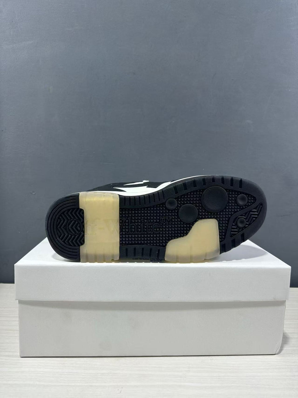 Off-White Out Of Office Low-Top Sneakers in Black White OMAI89C99LEA0070110 - product image from the listing.