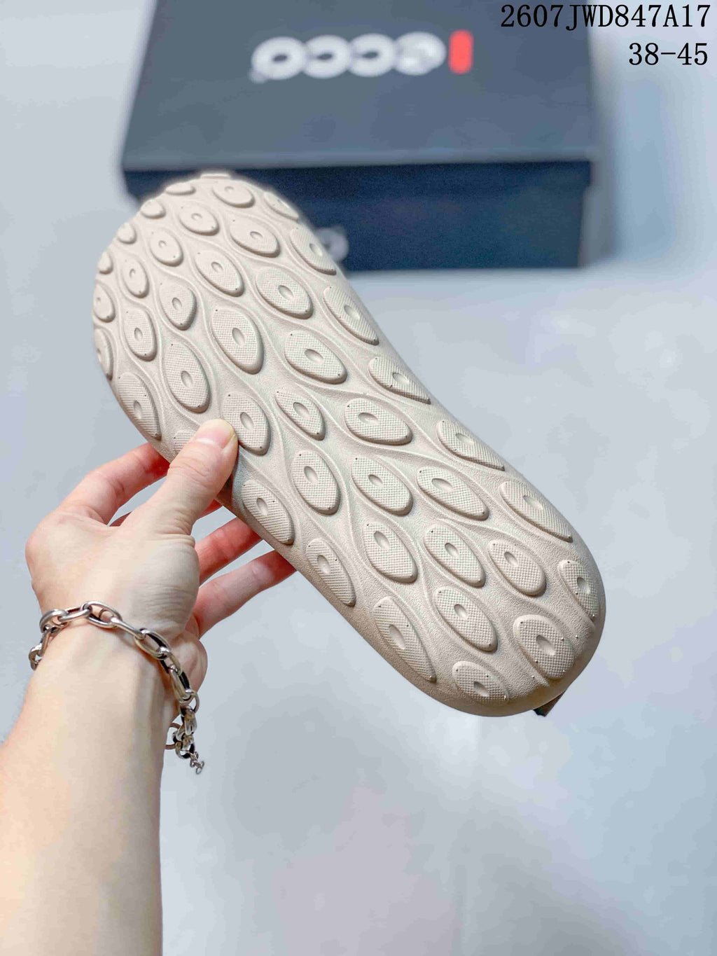 ECCO Slip-On Mesh Trainers Olive Tan 2607 JWD847A17 - product image from the listing.