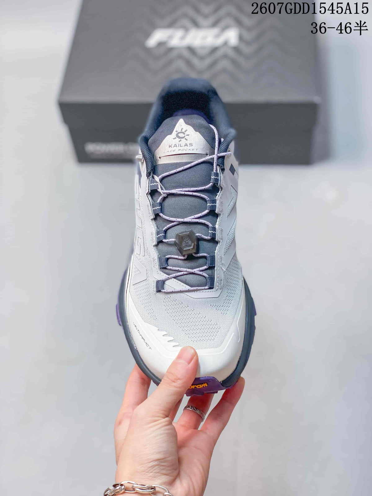 KAILAS FUGA EX3 BOA Hiking Sneakers in Gray White Purple - product image from the listing.