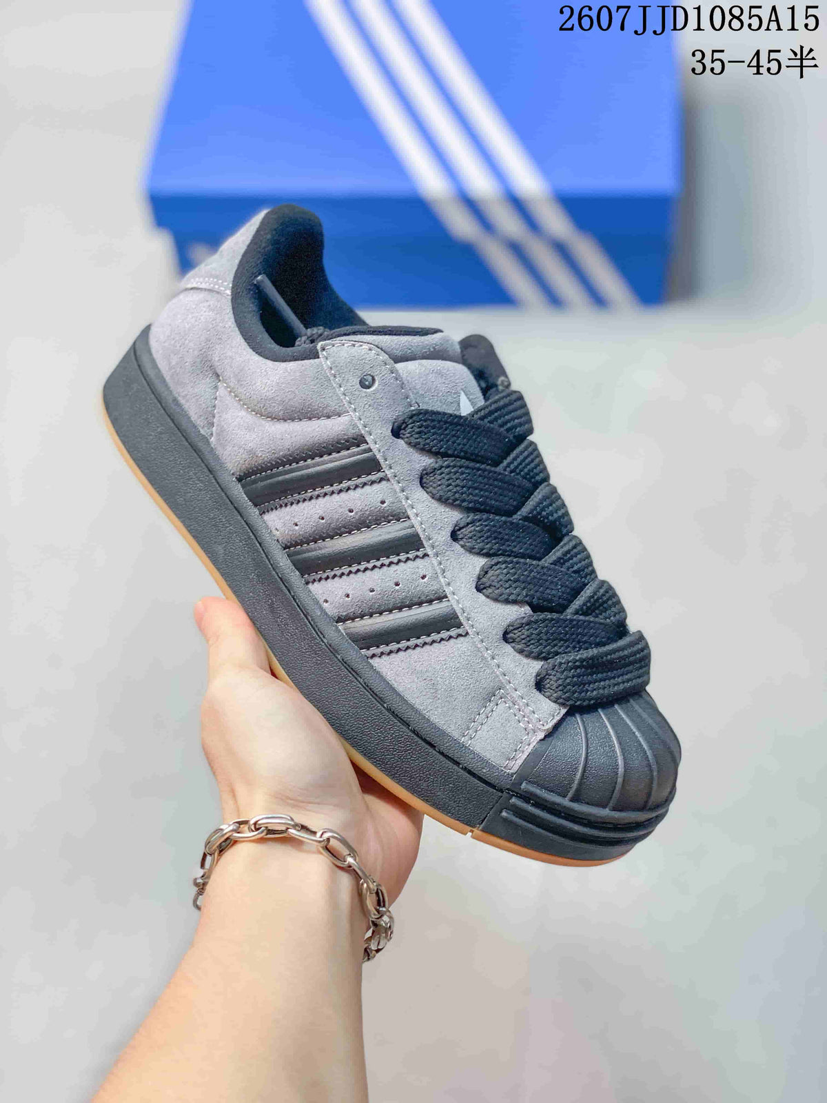 Adidas Superstar XLG Sneakers in Grey Black JR7444 - product image from the listing.