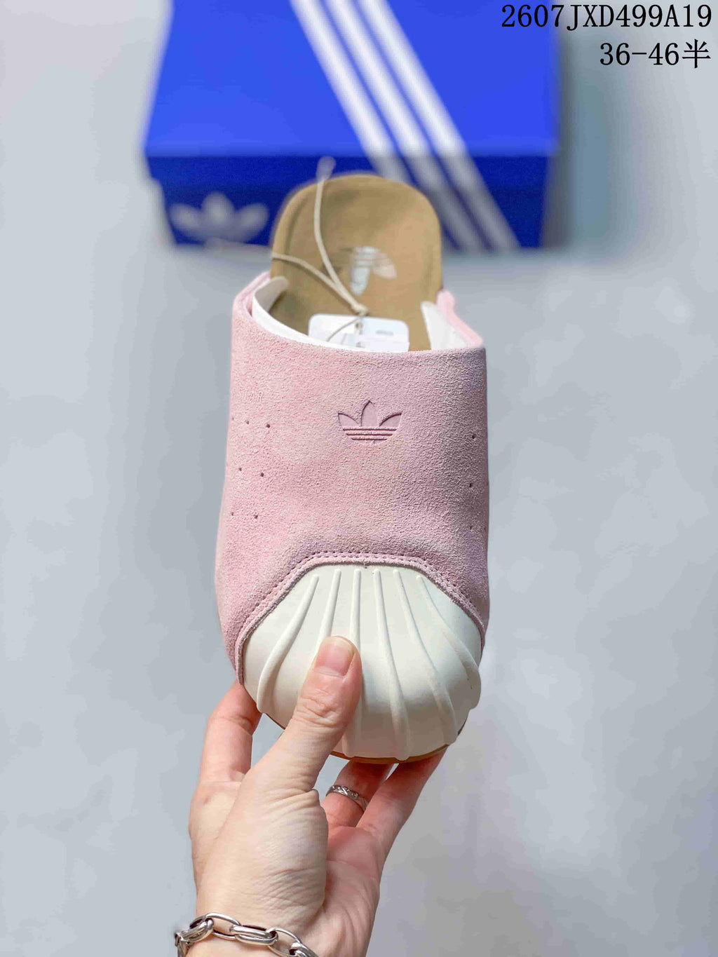 adidas Adimule Pink Closed-Toe Mule Trainers - product image from the listing.