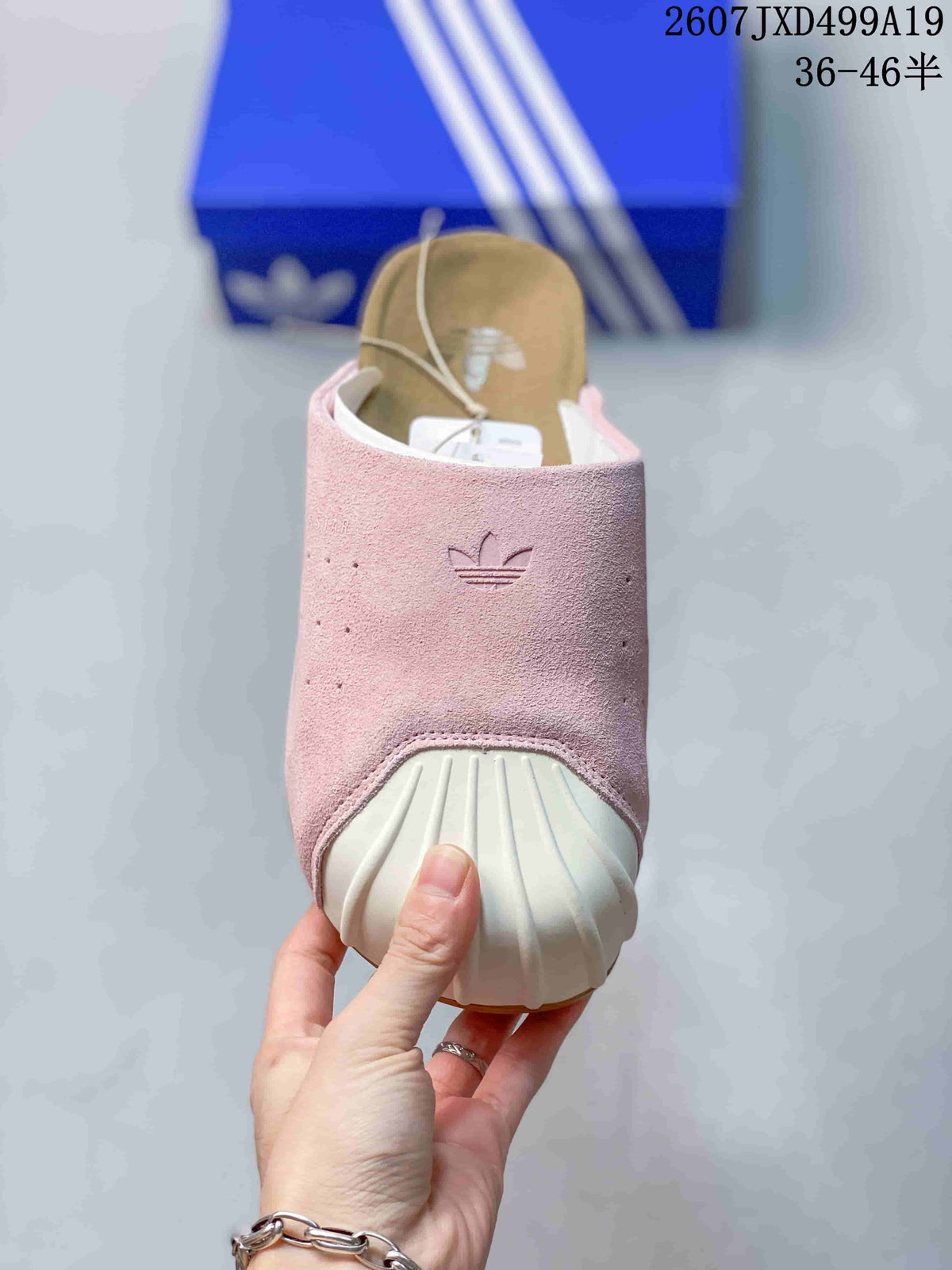 adidas Adimule Pink Closed-Toe Mule Trainers - product image from the listing.