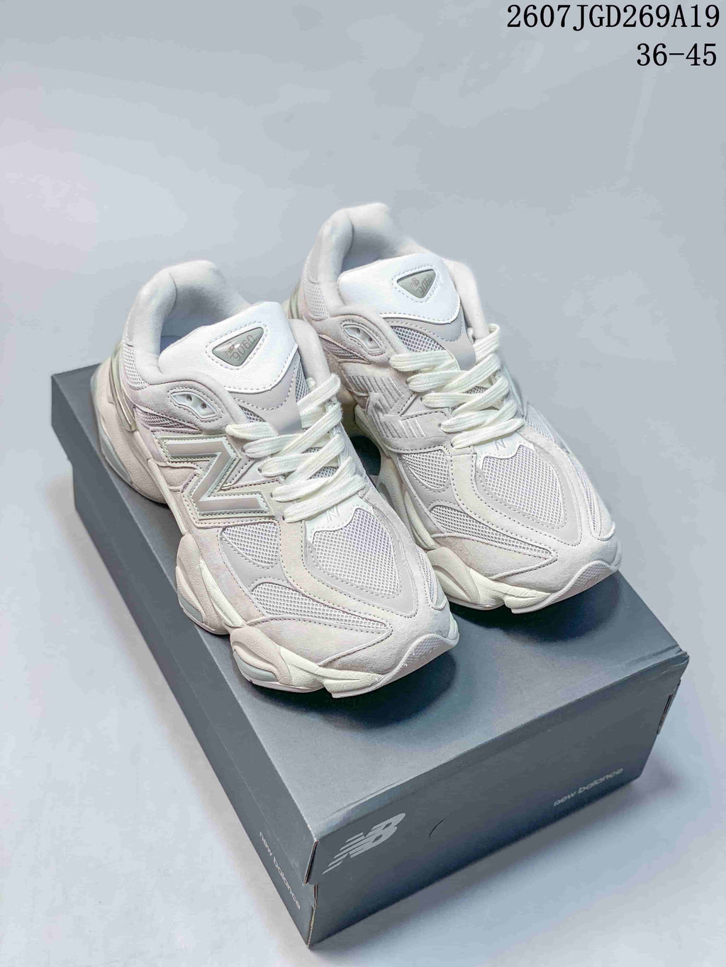 New Balance 9060 Trainers White with Mint Accents - product image from the listing.