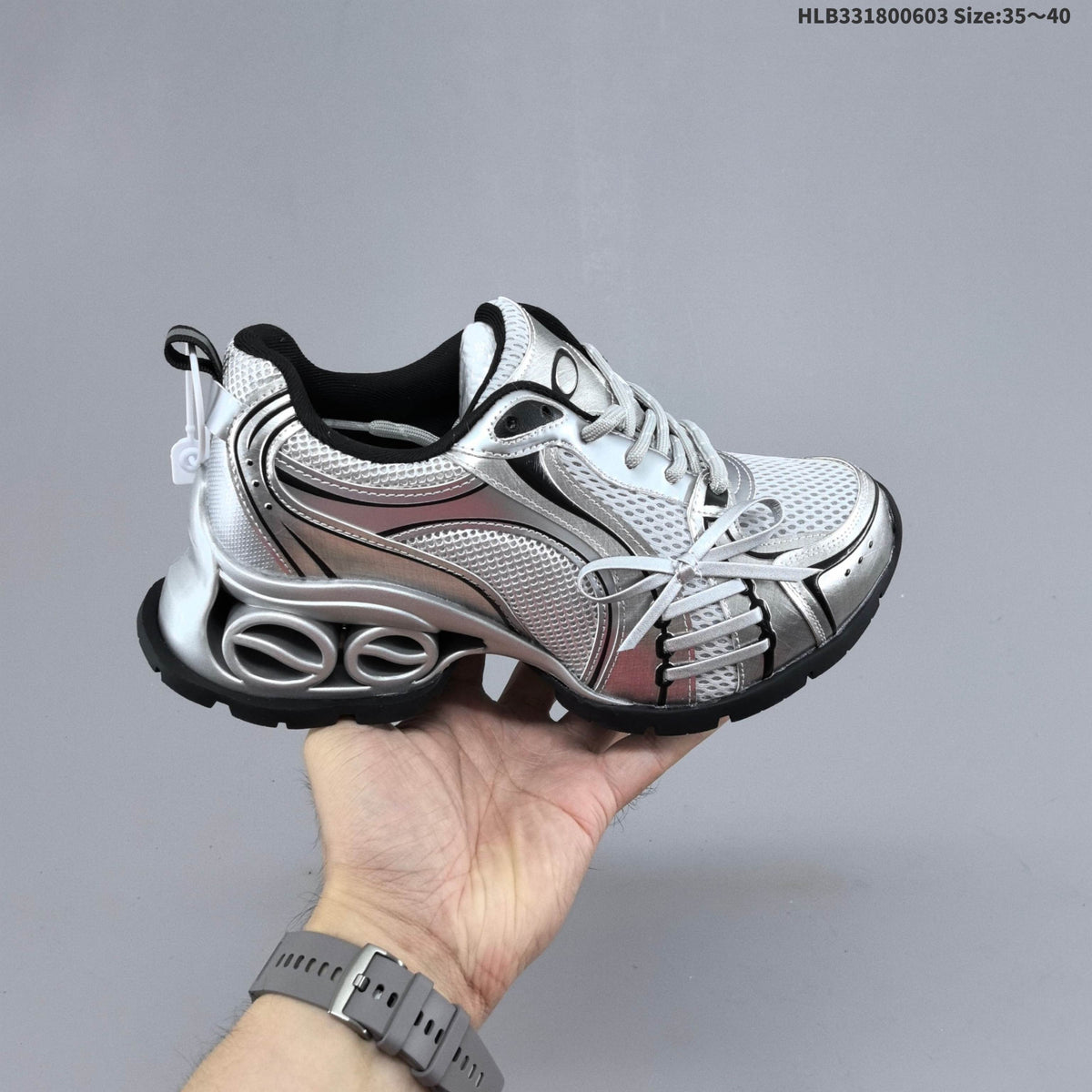 GG-CC Silver Bow Platform Trainers G26U4372F - product image from the listing.