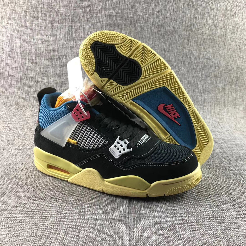 Air Jordan 4 Union LA Off Noir Black Blue Sneakers - product image from the listing.