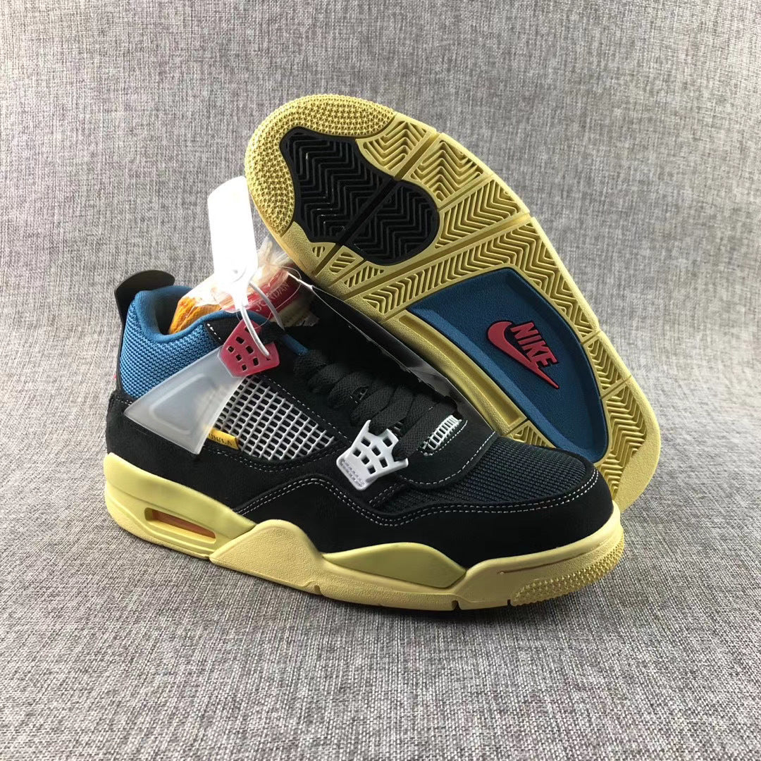 Air Jordan 4 Union LA Off Noir Black Blue Sneakers - product image from the listing.