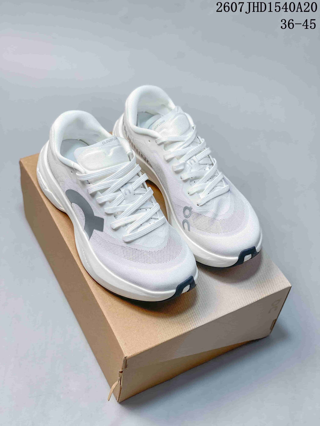 On Cloudmonster 3 Running Sneakers in Hyper White Gray - product image from the listing.