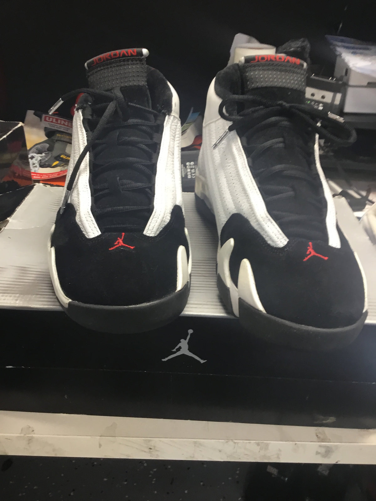 Men's Air Jordan 14 Retro "Black Toe" - Size 13 - Pre-Owned (OG Box) - product image from the listing.