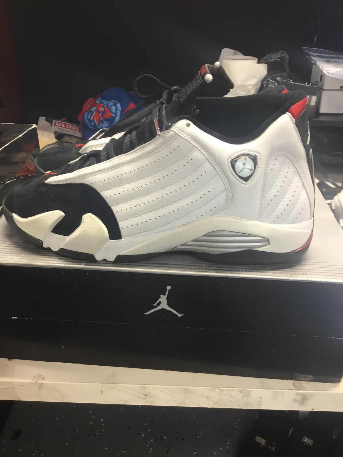 Men's Air Jordan 14 Retro "Black Toe" - Size 13 - Pre-Owned (OG Box) - product image from the listing.