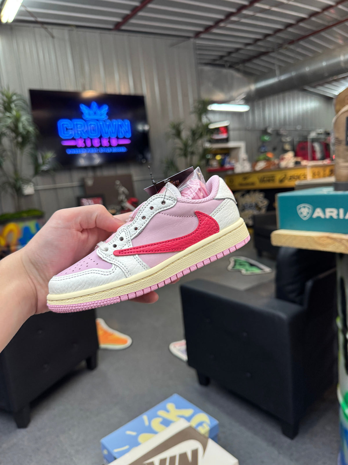 Travis Scott Sail Tropical Pink (PS) - size 12c - Jordan 1 Low OG SP - product image from the listing.