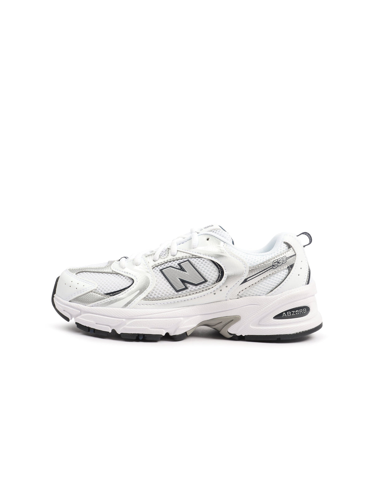 New Balance Big Kids 530 Running Shoes in White/Indigo - product image from the listing.