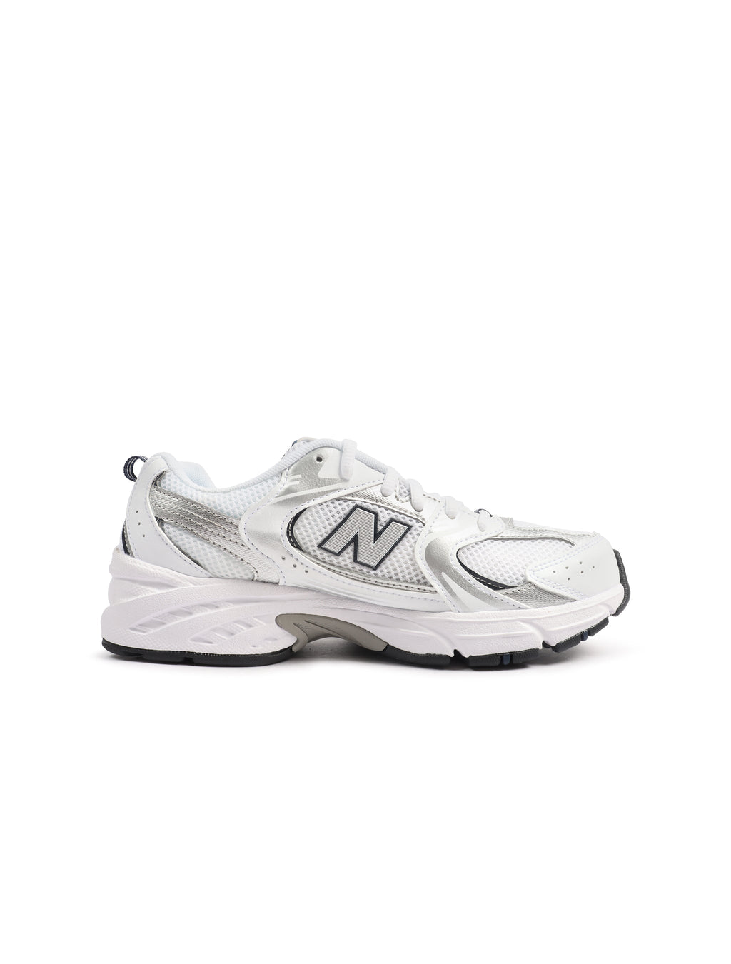 New Balance Big Kids 530 Running Shoes in White/Indigo - product image from the listing.