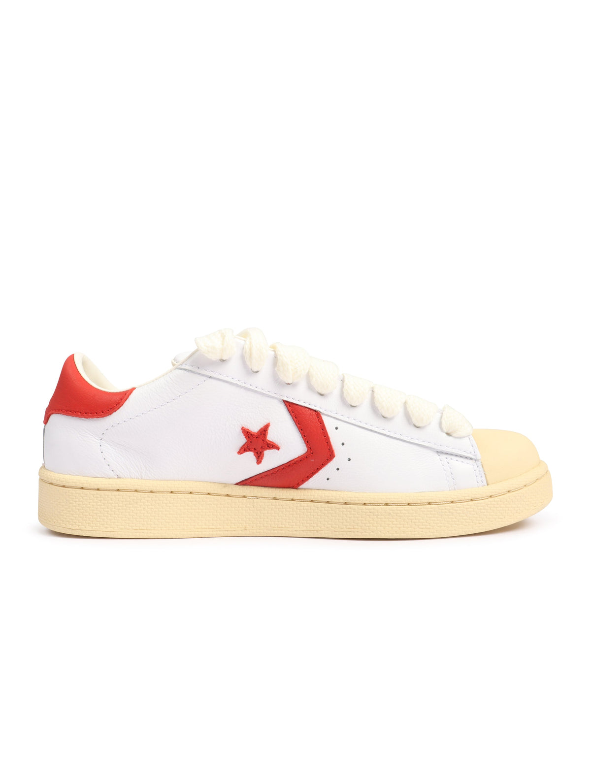 Men's Converse x Le Fleur Pro Leather OX - White/Molten Lava - product image from the listing.