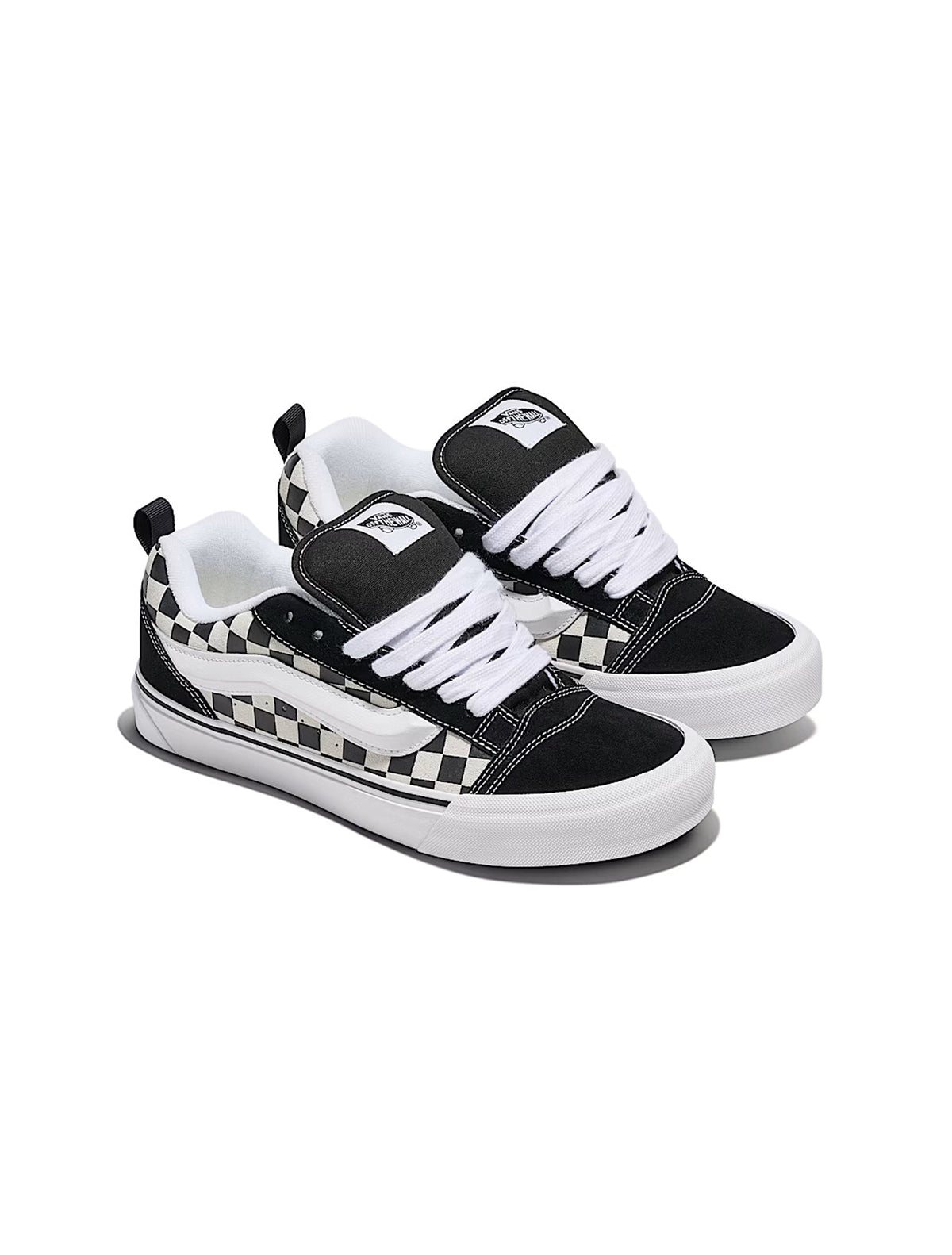 Checkerboard Black - Vans Big Kids Knu Skool - product image from the listing.