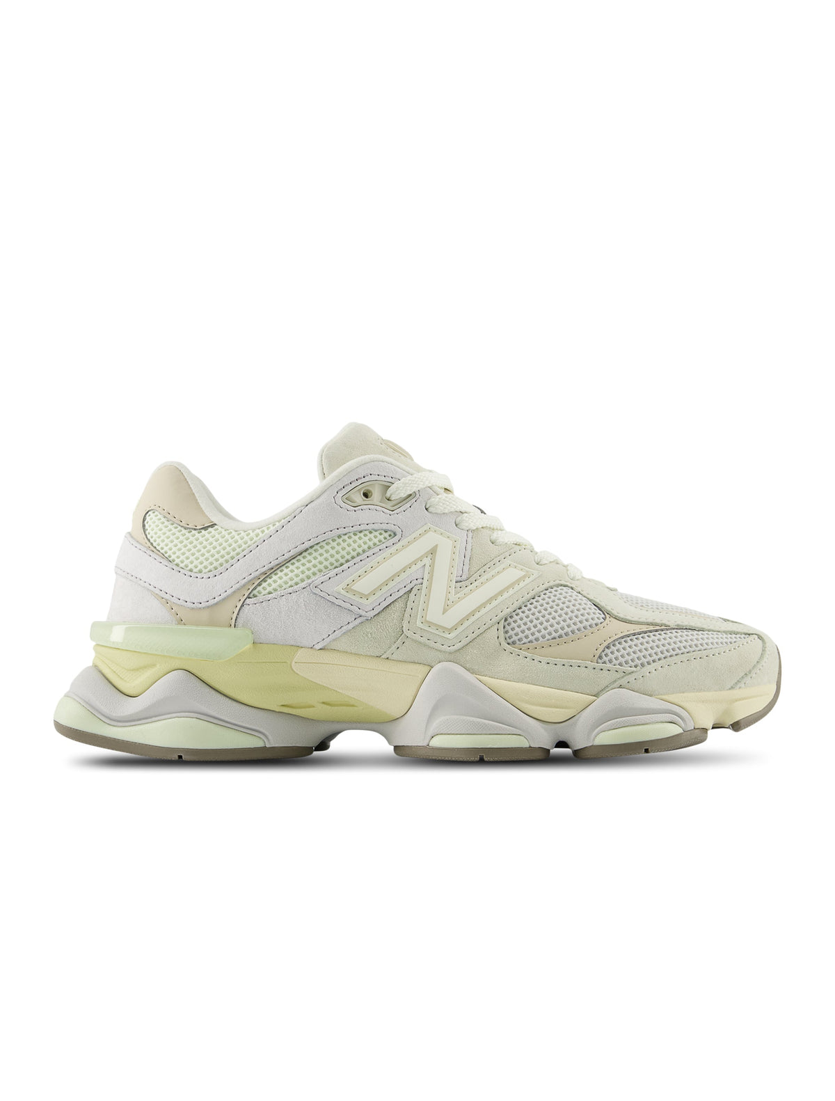 Men's New Balance 9060 Lifestyle Shoes - White/Yellow - product image from the listing.