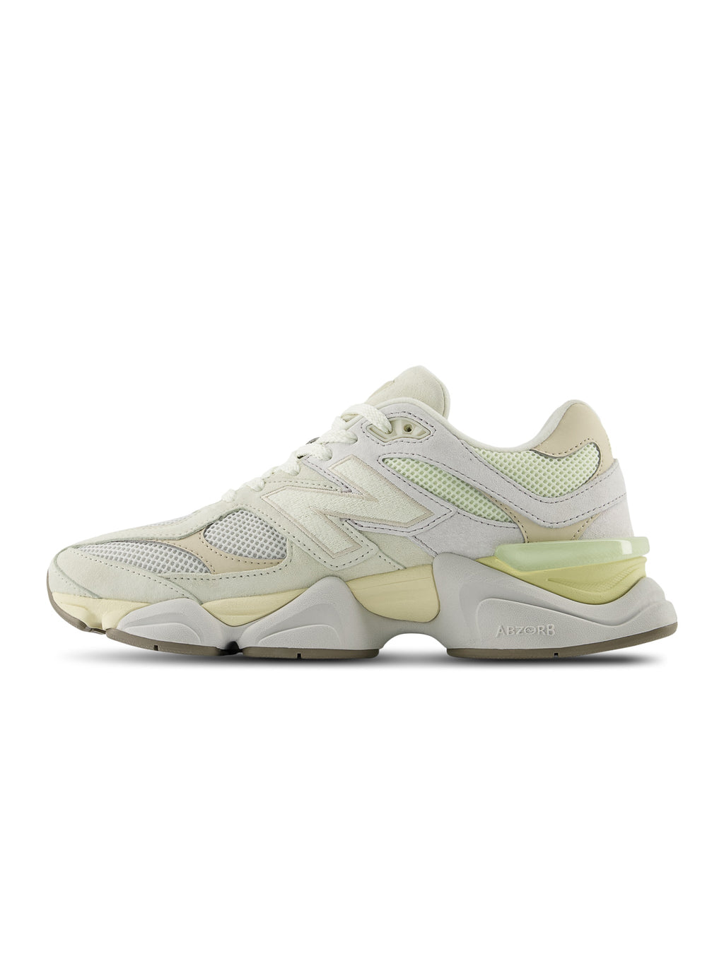 Men's New Balance 9060 Lifestyle Shoes - White/Yellow - product image from the listing.