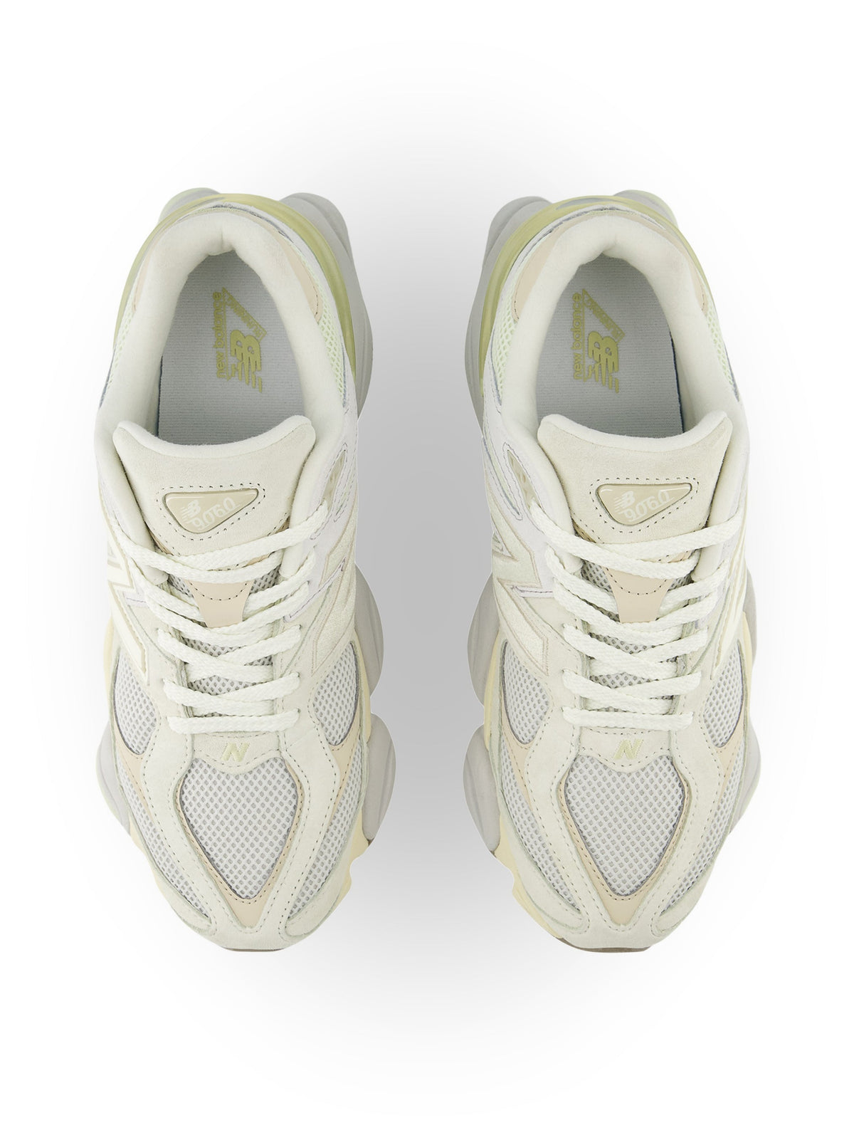 Men's New Balance 9060 Lifestyle Shoes - White/Yellow - product image from the listing.