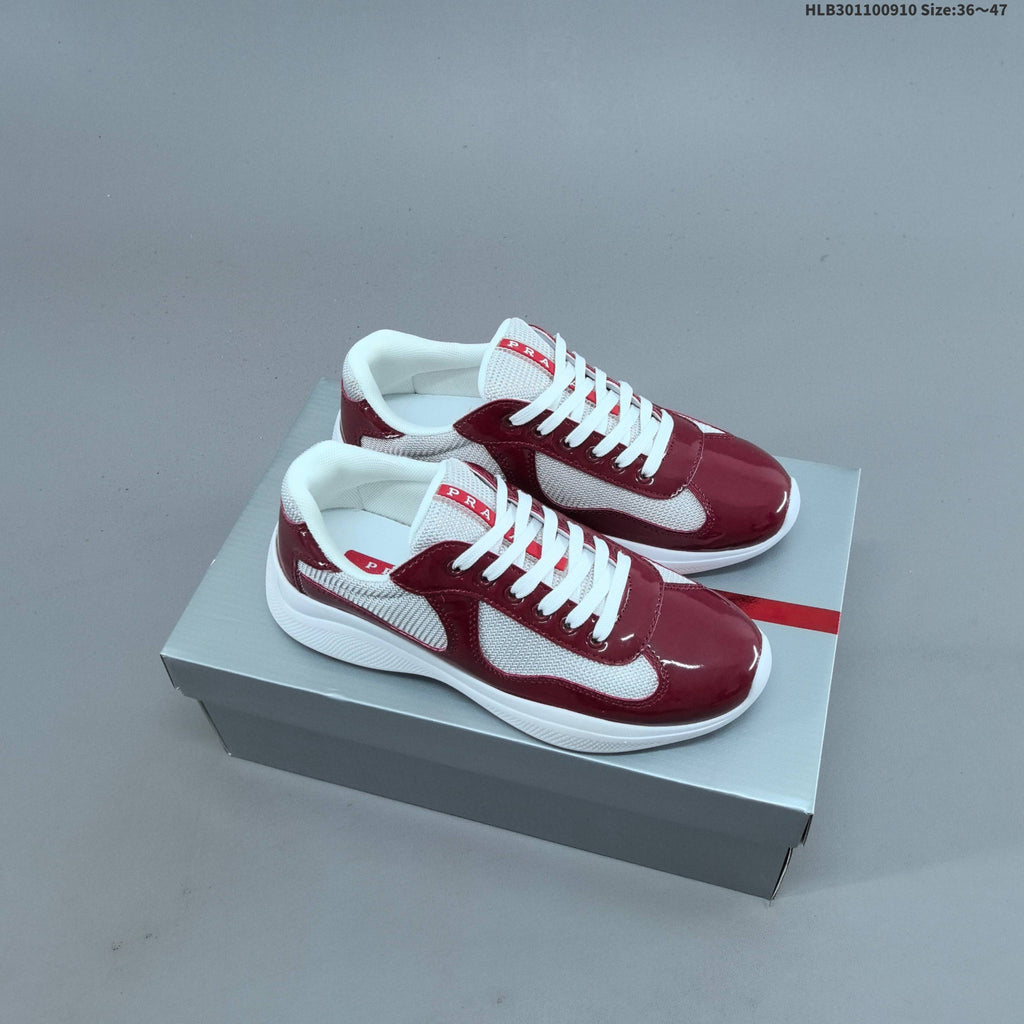 Prada America's Cup Low-Cut Sneakers, Patent-Style Colorways - product image from the listing.