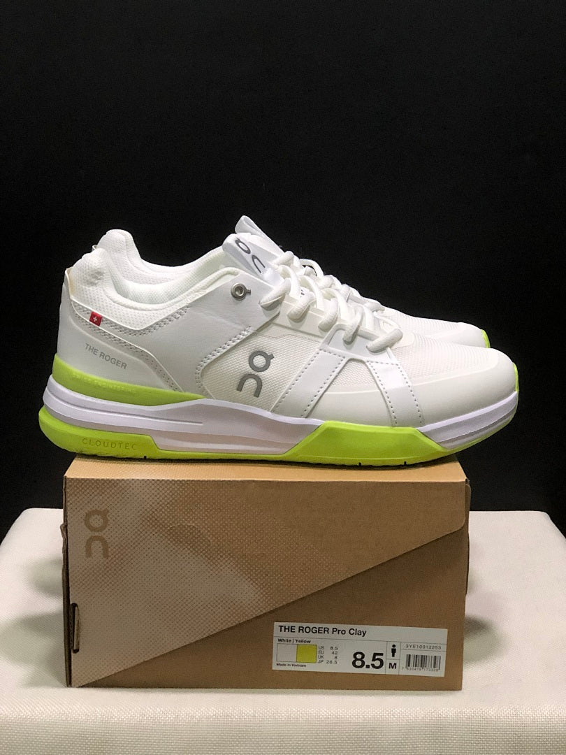 On The Roger Clubhouse Pro Sneakers White Neon in Yellow - product image from the listing.