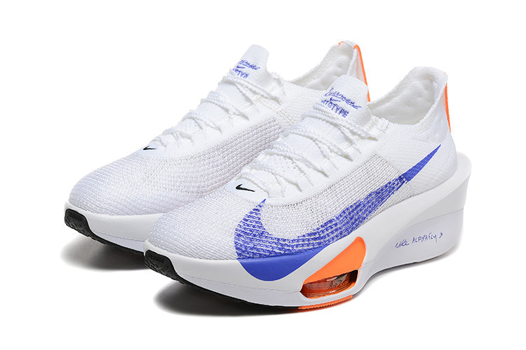 Nike Alphafly 3 Running Shoes in White Blue Orange - product image from the listing.