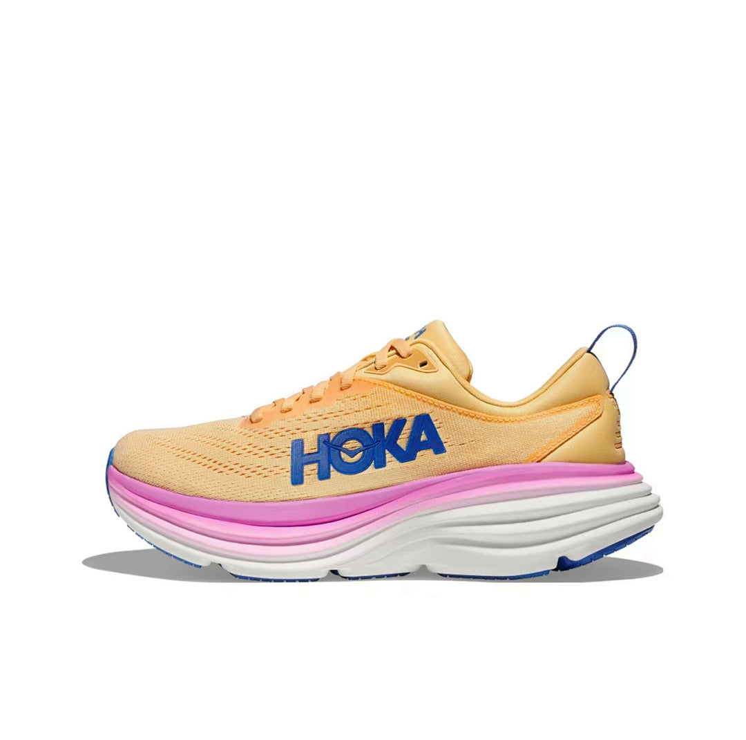 HOKA Bondi 8 Running Sneakers in Orange, in Blue and Purple - product image from the listing.