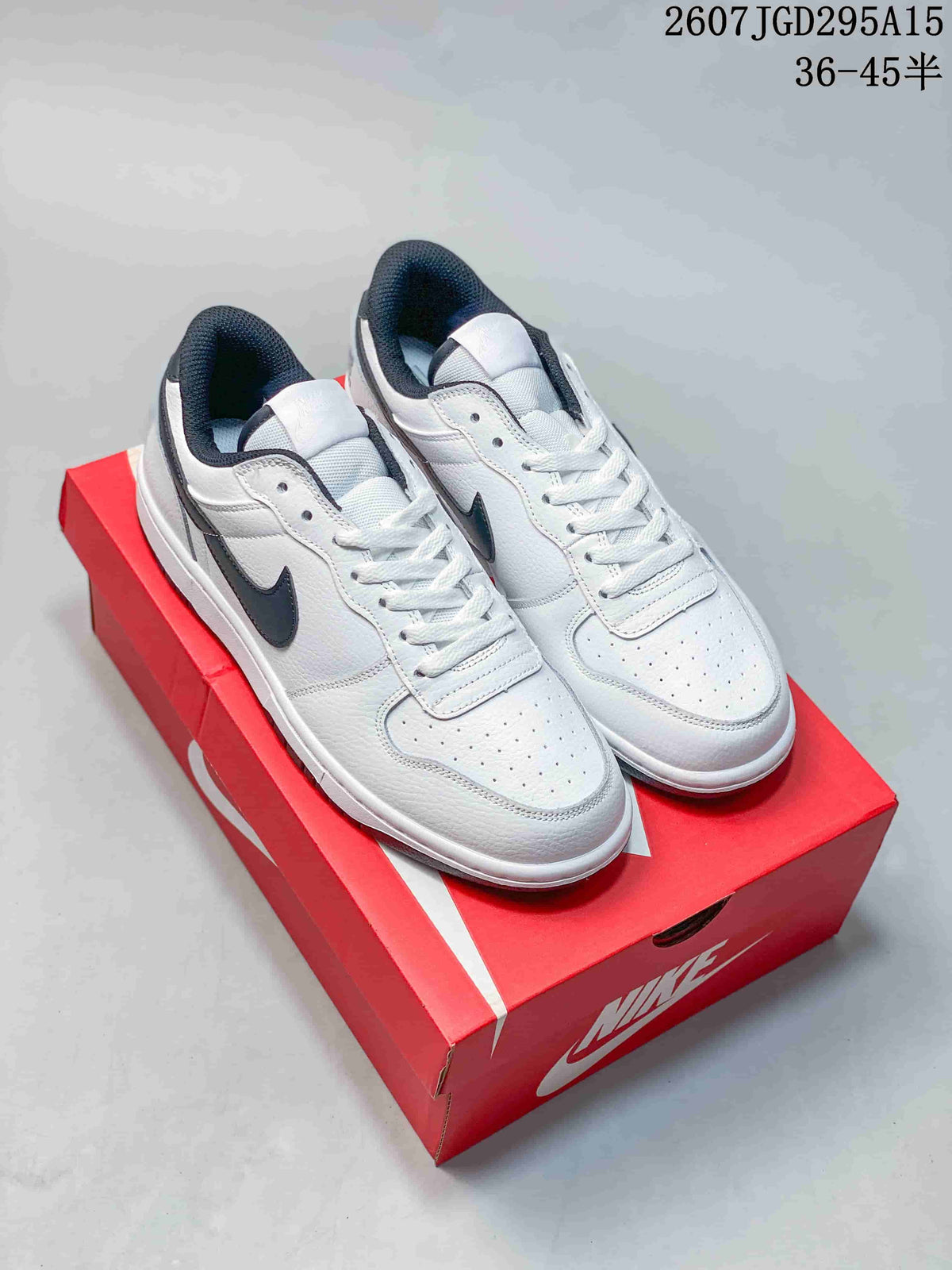 Nike SB Dunk Low Pro Sneakers in White Black 2607TGD295A15 - product image from the listing.
